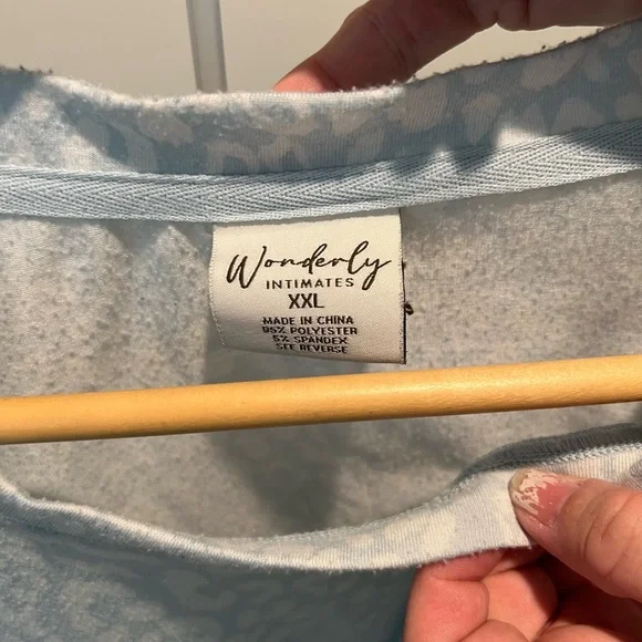 Wonderly Intimates Light Blue Leopard Patterned Women's Pajama Set Size XXL - Picture 3 of 3